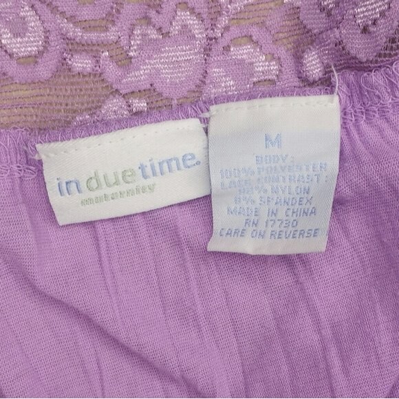 In Due Time Lavender Purple Baby Doll Nightie Maternity Size Medium - Picture 3 of 5